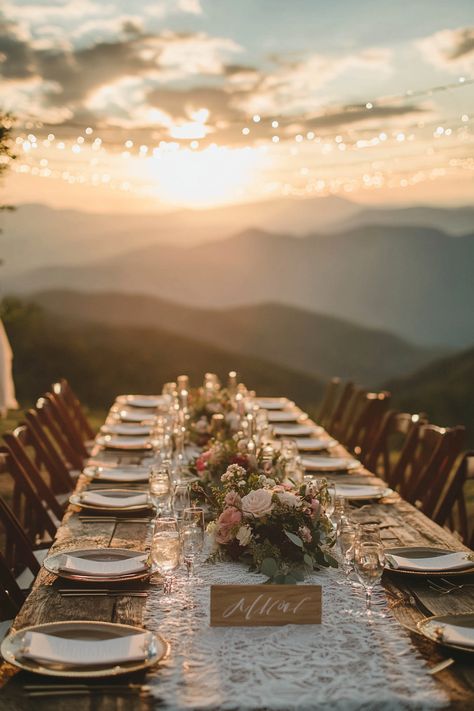 Discover breathtaking mountain wedding locations for your dream rustic celebration! Elevate your nuptials with stunning views and natural beauty, creating unforgettable moments for you and your guests. Save this pin for more inspiration!  #MountainWedding #RusticWedding #WeddingInspiration #OutdoorWedding #WeddingPlanning #BridalIdeas #NatureLovers #DestinationWedding #WeddingDecor #UniqueVenues #WeddingIdeas #LoveInTheMountains #AdventureAwaits #HappilyEverAfter #DreamWedding Wedding Venues Outdoor Mountains, Wedding With Mountain View, Mountain Lake Wedding Venues, Wedding Venues Small Outdoor, Wedding Inspo Mountain, Backyard Wedding Mountains, Mountain Wedding Locations, Small Wedding In The Mountains, Wedding Mountain Venues