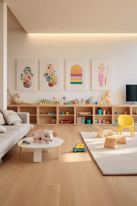 Minimalist Playroom, Kids Rooms Inspo, Living Room Playroom, Baby Playroom, Montessori Playroom, Kids Living Rooms, Toddler Playroom, Kids Playroom Decor, Baby Room Inspiration