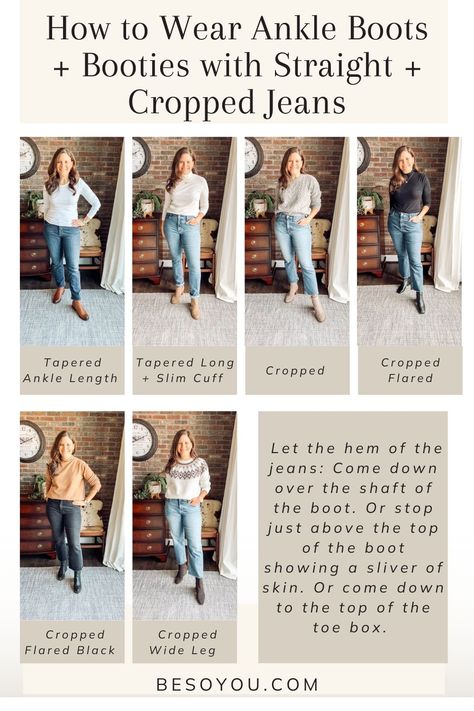 Ankle Length Flared Jeans Outfit, Lug Boots With Cropped Jeans, Cropped Bootcut Jeans Outfit Fall, Ankle Jeans And Boots, Straight Cropped Jeans Outfit Winter, Crop Jeans With Ankle Boots, How To Style Ankle Jeans, Crop Flare Jeans With Boots, Flare Ankle Jeans Outfit