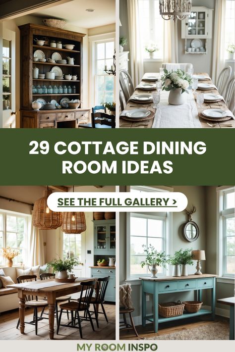 Discover 29 cozy cottage dining room ideas with rustic decor and natural elements that bring warmth to your space. The pin showcases 4 inspiring images to ignite your creativity. Cottage Dinner Table, Room Aesthetic Cottagecore, Cozy Cottage Dining Room, Room Ideas Cottagecore, English Cottage Dining Room, Cottage Core Dining Room, Cottage Dining Room Ideas, Traditional Southern Home Decor, Cottagecore Dining Room