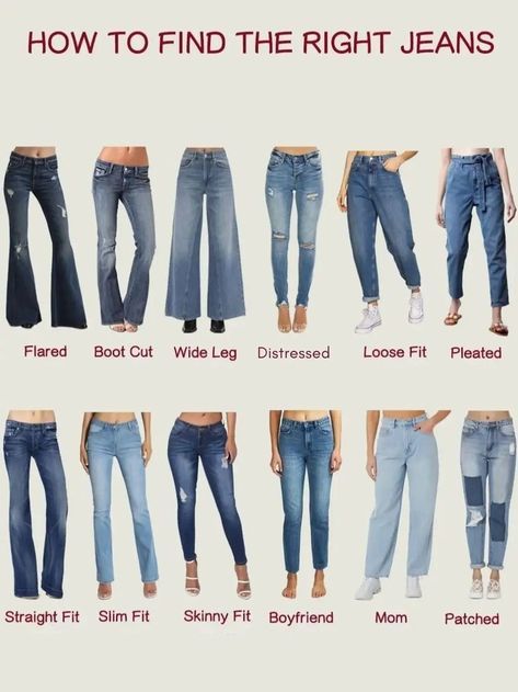 Different Denim Jeans, Different Type Of Jeans Women, Different Styles Of Jeans For Women, All Types Of Jeans For Women, Best Jeans Colour For Women, Different Kinds Of Jeans, Different Jeans Name, How Many Jeans Should I Own, Jeans Colours For Women