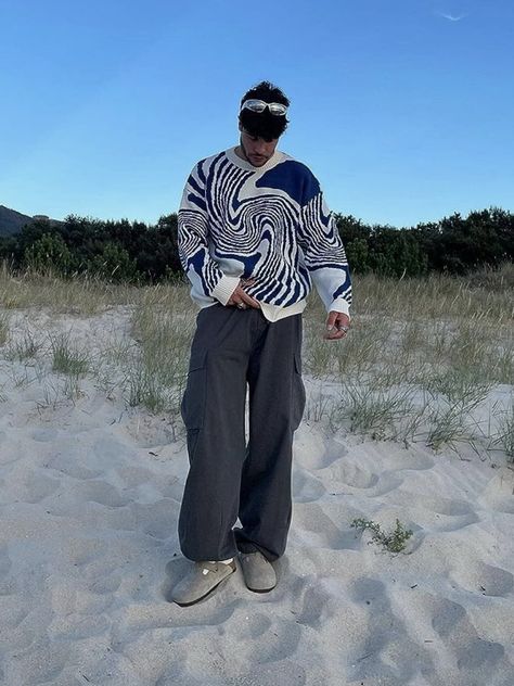 Streetwear Sweater, Top Streetwear Brands, Guy Fits, Personalized Sweater, Streetwear Mode, Digital Closet, Autumn Fits, Graphic Sweaters, Mens Outfit Inspiration