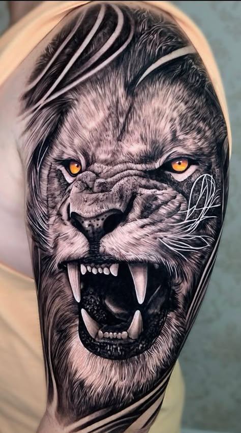 Tato Neck, Tato Naruto, Lion And Lioness Tattoo, Lion Arm Tattoo, Roaring Lion Tattoo, Lion Tattoo Meaning, Lion Shoulder Tattoo, Tato Maori, Lion Forearm Tattoos