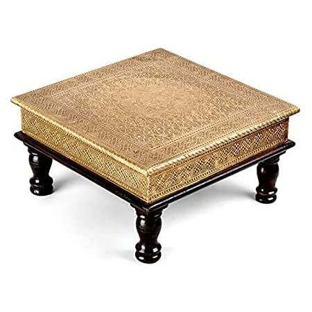 Indian Table, Stool Ottoman, Pooja Room Door Design, Reclaimed Wood Coffee Table, Room Door Design, Small Stool, Indian Furniture, Storage Footstool, Low Table