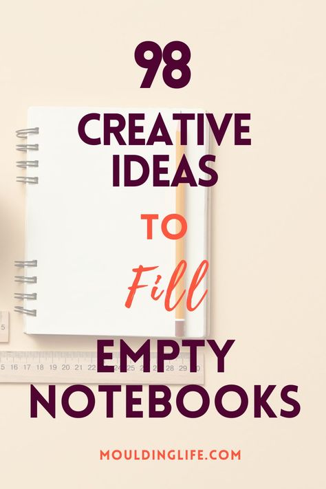 How To Start A New Notebook, Last Page Of Notebook Drawing, Things To Do With A Blank Notebook, What To Do With A New Notebook, Fill Notebook Ideas, What To Put In An Empty Notebook, Ways To Fill A Notebook Ideas, What To Do With Blank Notebooks, What To Use Notebooks For