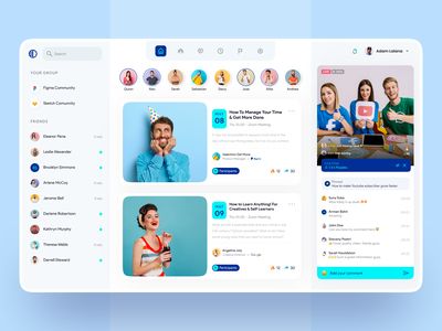 Web And App Design, Social App Design, Social Web, Ui Design Website, Web Ui Design, App Design Inspiration, Dashboard Design, Application Design, Learning Design