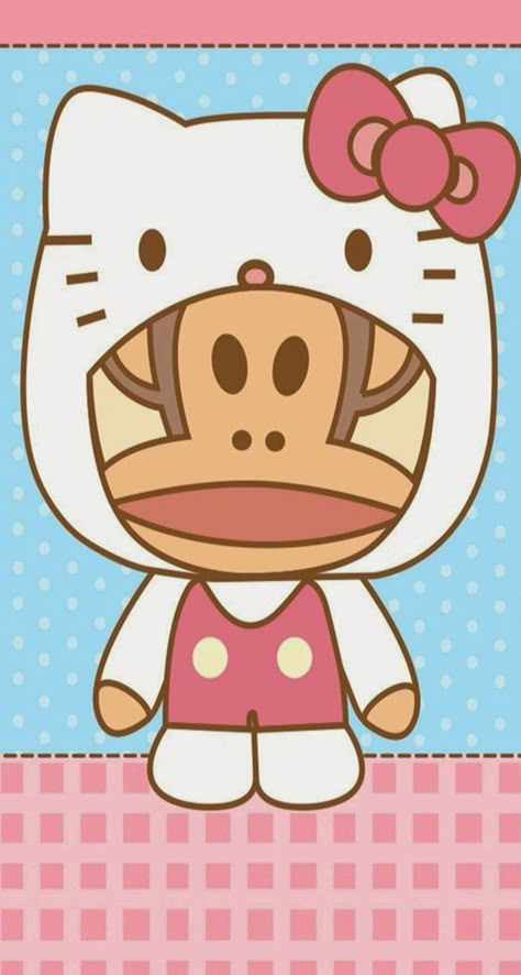 Paul Frank Monkey, Art Hello Kitty, Monkey Wallpaper, Hello Kitty Images, Kitty Pictures, Kawaii Things, Paul Frank, Hello Kitty Art, Kitty Art