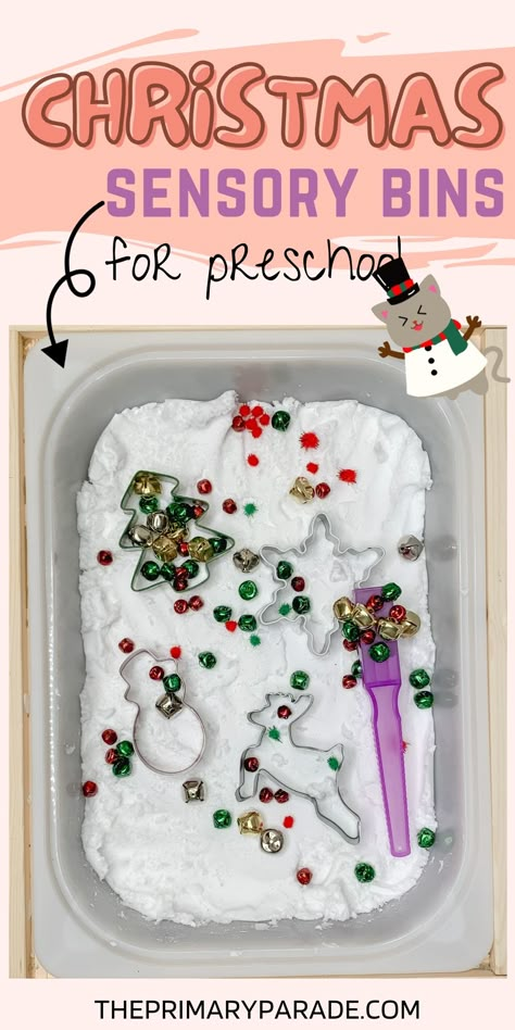 Pretend Snow, Sensory Bins For Toddlers, Winter Sensory Bin, Winter Sensory, Prek Activities, Christmas Sensory, Toddler Sensory Bins, Preschool Christmas Activities, December Activities