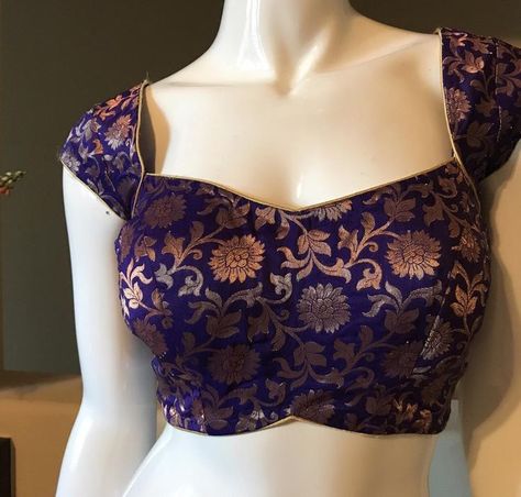 Purple brocade blouse | Blouse design models, Trendy blouse designs, Elegant blouse designs Brocade Blouse Designs, Sleeveless Blouse Designs, Backless Blouse Designs, New Saree Blouse Designs, Brocade Blouse, Traditional Blouse Designs, Latest Model Blouse Designs, Fashionable Saree Blouse Designs, Blouse Back Neck Designs