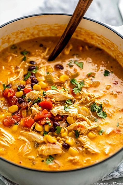 🍲 Dive into a delicious, hearty dinner with this versatile taco soup recipe! Made with ground beef or chicken, zesty Rotel diced tomatoes, black beans, and creamy cheese, it’s the perfect comfort food. Choose from stovetop, Instant Pot, or slow cooker methods to suit your schedule. Ready in just 30 minutes or slowly simmered for a flavorful 4-8 hours, this recipe serves 4-5 and can easily be made keto-friendly! Top with fresh avocado, cilantro, and a splash of lime for a burst of freshness! 🥑🌿✨ #TacoSoup #NicheRecipes #ComfortFood Easy Healthy Recipes Crockpot, Mexican Dinner Healthy, Chicken Recipes With Cilantro, Easy Chili Instant Pot Recipes, Easy Meal Prep Soup, Crockpot Creamy Chicken Taco Soup, Ground Chicken Taco Soup, Soups And Chili Recipes, Instant Pot Soup Recipes Chicken