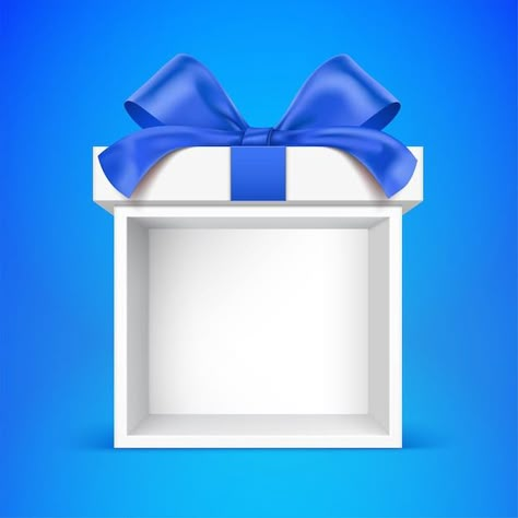 Vector white gift box on the blue backgr... | Premium Vector #Freepik #vector #blue-box #gift-package #blue-gift #ribbon-box Gift Box Illustration, Advertising Campaign Design, Box Illustration, Gifts Banner, Diwali Pictures, Christmas Graphic Design, Good Morning Coffee Images, Gift Box Design, Gift Ribbon