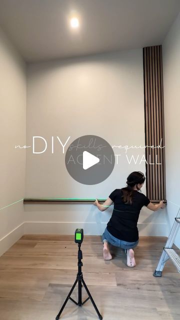 TIFFANY |  home styling & creative DIY projects on Instagram: "NO DIY skills required accent wall

My loft went from BORING to BOLD with these easy to install wood slat wall panels. All you need is a drill [or hammer and nails], and a sharp utility knife and you can turn any blank wall into a show stopping accent wall.  It’s seriously so easy- no DIY skills are required!

🍂comment PANEL and I’ll send you the links🍂

🤎LIKE, SAVE, & FOLLOW @thetiffanyconcept for more easy DIY projects and home ideas.  Let’s make a house a home, one step at a time.

neutral home
modern home
accent wall
slatwall
Amazon home 

#neutralhome #founditonamazon #diy #slatwall #accentwall #myneutralhome #moodyvibes #easydiy #modernhome #homeinspiration" Slat Wall Tall Ceilings, Slate Wall Ideas, Diy Accent Wall Behind Tv, Diy Wall Slats, Diy Slatted Wall, Diy Wood Slat Accent Wall, Slatwall Ideas Home, Slat Wall Living Room, Wood Slats Accent Wall