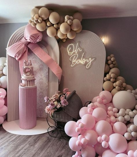 Coquette Baby Shower Ideas – Pink Bow Style – Baby Shower Ideas 4U Bow Decorations, 17th Birthday Ideas, Bow Baby Shower, Baby Shower Deco, Cute Birthday Ideas, Bow Coquette, Pastel Balloons, Birthday Party Theme Decorations, Events Decor