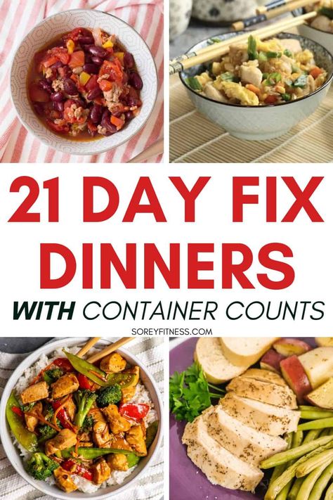 These easy 21 Day Fix dinner recipes with container counts simplify meal prep. #21dayfix #21dayfixrecipes #21dayfixdinners Meal Prep 21 Day Fix Recipes, Healthy Dinner Recipes 21 Day Fix Meals, Easy 21 Day Fix Lunch, Portion Fix Recipes Dinners, 21 Day Fix Lunch Recipes, 21 Day Fix Meal Recipes, Easy 21 Day Fix Recipes Dinner, 21 Day Fix Recipes Soup, 21 Day Fix Chicken Enchiladas