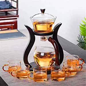 RORA Lazy Kungfu Glass Tea Set Magnetic Water Diversion Rotating Cover Bowl Semi-Automatic Glass Teapot Suit (6 tea cups) : Amazon.co.uk: Home & Kitchen Tea Room Aesthetic, Tea Set Aesthetic, Chinese Tea Room, Elegant Tea Set, طقم شاي, Set Aesthetic, Glass Tea Set, Tea Holder, Teapots Unique