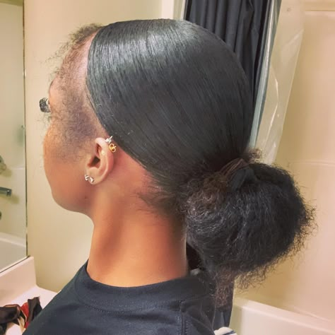 Slick Back Bun Hairstyles, Back Bun Hairstyles, Slick Back Bun, Natural Hair Bun, Hair Bun Styles, Cute Natural Hairstyles, Natural Hair Styles For Black, Natural Hair Bun Styles, Sleek Ponytail Hairstyles