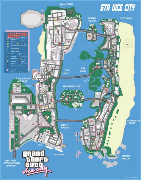 Grand Theft Auto Vice City Mappa In Legno Cartina 3d