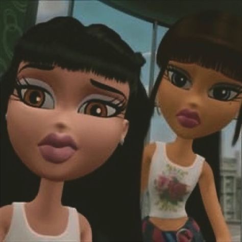 Bratz Best Friends, Bestie Cartoon Best Friends, Iconic Brunette Duos, Iconic Duos Best Friends Cartoon, Famous Cartoon Duos, Cartoon Duos, Bratz Meme, Ava Clements, Blonde And Brunette Best Friends