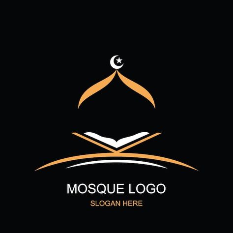 Mosque logo islamic design masjid vector... | Premium Vector #Freepik #vector #islamic-calligraphy #background-masjid #dome #muslim Masjid Vector, Mosque Logo, Canva Course, Islamic Logo, Calligraphy Background, Wedding Card Frames, Mosque Art, Clever Logo, Dont Touch My Phone Wallpaper