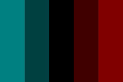 Dark cyan and red Color Palette Maroon Color Palette, Woods House, Dark Color Palette, Black Color Palette, Dark Cyan, Color Palette Challenge, Red Color Schemes, Red Colour Palette, Turquoise Grey