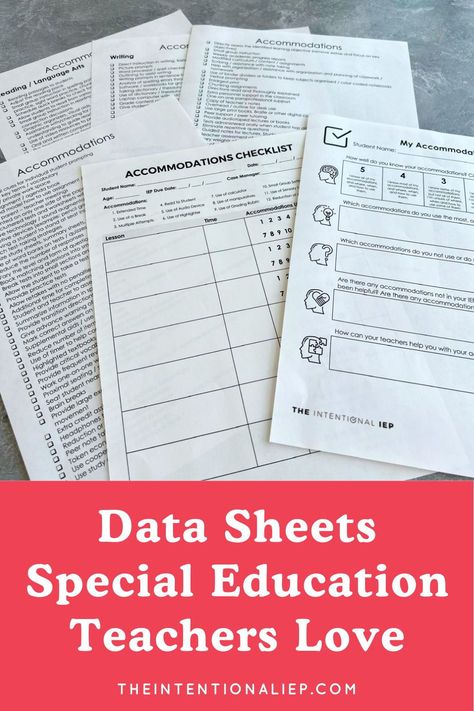 In special education, anything that makes managing a caseload of students more efficient is a must. And when it comes to progress monitoring, having good data sheets is important. They allow you to take data on student behavior, academic progress, and IEP goals in special education and general education classrooms. If you are struggling to find the right data sheets for your classroom, this post is for you. Here are 10 data sheets special education teachers love and use year after year. Data Sheets For Special Education Free, Iep Data Collection Sheets Free, Special Education Data Sheets, Iep Data Collection, Data Collection Special Education, Special Education Curriculum, Data Tracking Sheets, Teacher Data, Student Information Sheet