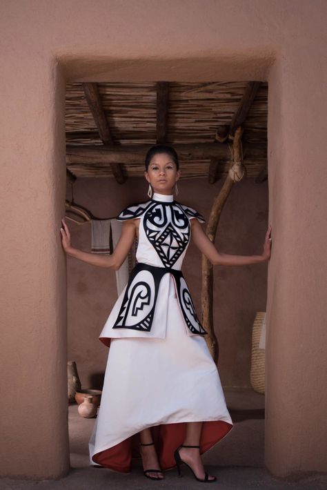 Acoma Pueblo Designer's Art Featured at Walt Disney World's New American Indian Art Exhibit - PowWows.com - Native American Pow Wows Indigenous Fashion, Conceptual Fashion, Princess Gown, Native Style, American Indian Art, Popular Outfits, Native American Fashion, American Pride, Petite Women