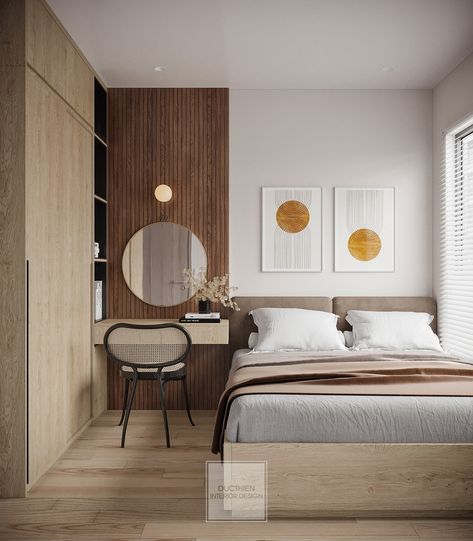 Small Apartment Interior Design Modern Bedroom, Tiny Modern Bedroom, Minimal Bedroom Design Ideas, Minimalist Bedroom Design Small Rooms, Airbnb Room Ideas, Simple Modern Bedroom Design, Minimal Small Bedroom, Simple Small Bedroom Ideas, Small Bedroom Minimalist