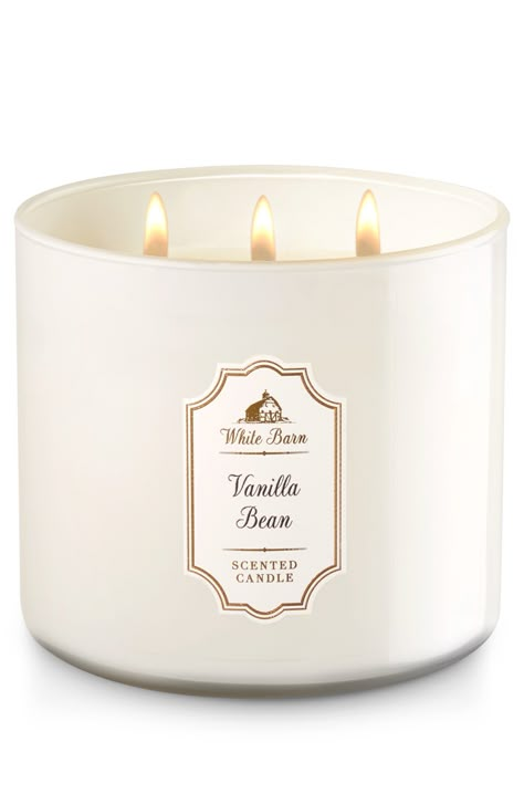 Vanilla Bean 3-Wick Candle - Home Fragrance 1037181 - Bath & Body Works Bath And Body Works Candles, White Barn Candle, Candle Obsession, Candle Bath, Bath N Body Works, Bath Body Works Candles, Vanilla Candle, Bath Candles, Smell Goods