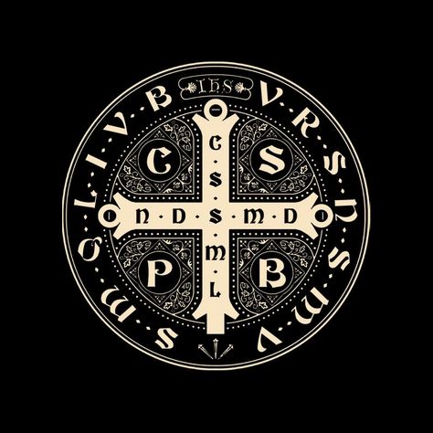 Catholic Tattoos, Catholic Symbols, St Benedict Cross, Catholic Images, Holy Father, Saint Benedict, Christian Symbols, Evanescence, Holy Cross