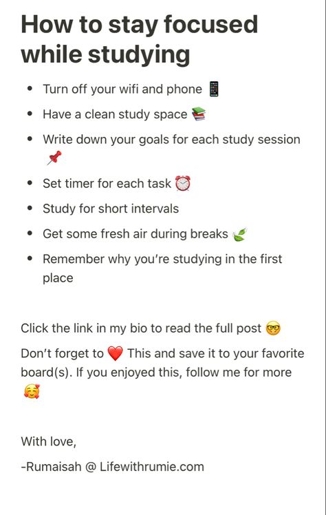 How to stay focused while studying, study tips, study motivation How To Be Serious In Studies, How To Be More Focused In Studies, How To Stay Up Late Studying, How To Study When You Cant Focus, Ways To Focus On Studying, How To Focus On Studying Tips, Tips To Focus On Yourself, How To Focus While Studying, How Study