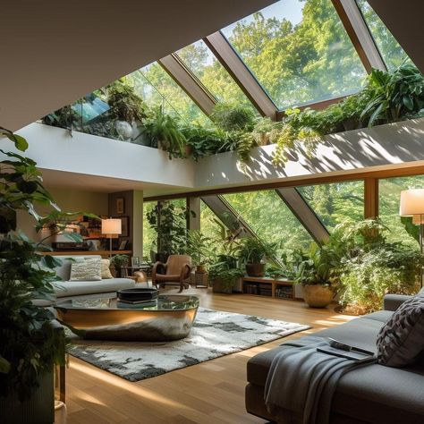 Modern Nature House, Home Skylight, Sunroom Studio, Biophilic Home, Glamping House, Futuristic Home Design, Housing Competition, Biophilic Architecture, Room Decor Tips