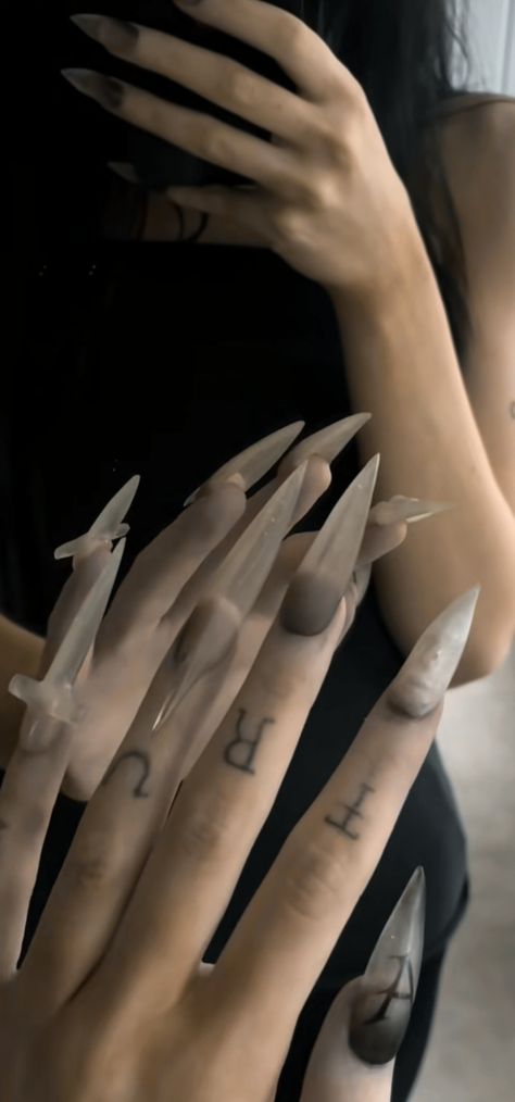 Siren Nails, Dark Siren, Nails Dark, Sharp Nails, Punk Nails, Claw Nails, Dark Nails, Press Ons, Makeup Inspo