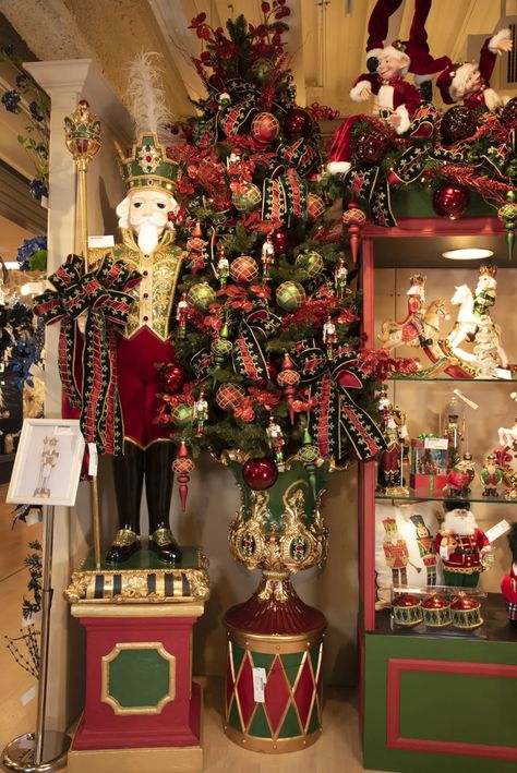 Christmas Showroom Theme King's Crossing Raz Imports Christmas Trees 2024, Raz Imports Christmas Trees, Raz Imports Christmas, Nutcracker Christmas Decorations, Jeweled Christmas Trees, Tree Inspiration, Raz Imports, Jeweled Christmas, Elegant Christmas Trees