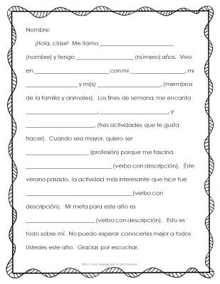 Teaching Spanish Writing Using Templates for High School, Middle School Students - World Language Cafe Spanish Lessons For Middle School, Spanish Worksheets High School, Spanish Writing Activities, Spanish Activities For High School, Spanish Transition Words, Spanish 2 High Schools, Spanish Class Activities High Schools, Intro To Spanish For Middle School, Worksheets For Middle School