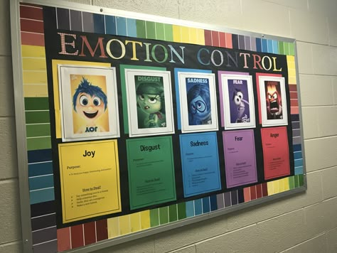 Emotion Control Center Bulletin Board Emotion Control, Counselor Bulletin Boards, School Counseling Bulletin Boards, School Facilities, Counseling Bulletin Boards, Health Bulletin Boards, Office Bulletin Boards, Bullet Journal Mood Tracker, Elementary Bulletin Boards