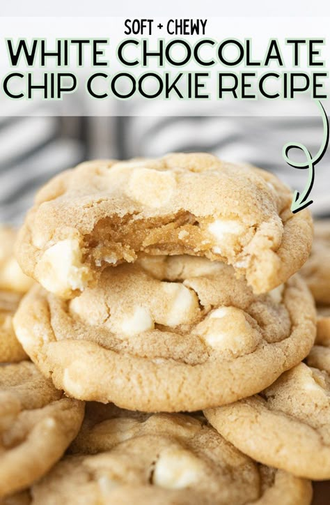 Thick White Chocolate Chip Cookies, Nestle Toll House White Chocolate Chip Cookies, Easy Desserts With White Chocolate Chips, White Chocolate Chip Cookies Gluten Free, White Chip Chocolate Cookies, Walnut White Chocolate Chip Cookies, White Chocolate Chip Snickerdoodles, Toll House White Chocolate Chip Cookies, Small Batch White Chocolate Chip Cookies