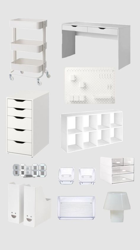 Small Room Organization Aesthetic, Aesthetic Home Decor Items, Desk Ispo, Cute Desk Ideas Aesthetic, White Aesthetic Room Ideas, Room White Aesthetic, Ideas Decoracion Habitacion, Aesthetic Room White, Room Accessories Aesthetic