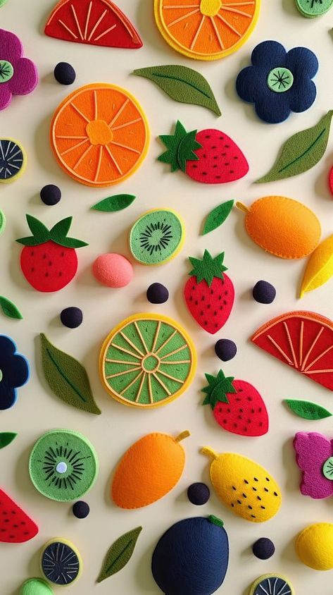 Wallpaper of felt fruit art backgrounds pattern. | premium image by rawpixel.com / nattha Buah Buahan Wallpaper, Fruits Background Wallpapers, Strawberry Iphone Wallpaper, Cute Strawberry Wallpaper, Clip Art School Kids, Blueberry Background, Wallpaper Strawberry, Cute Blueberry, Fruits Wallpaper