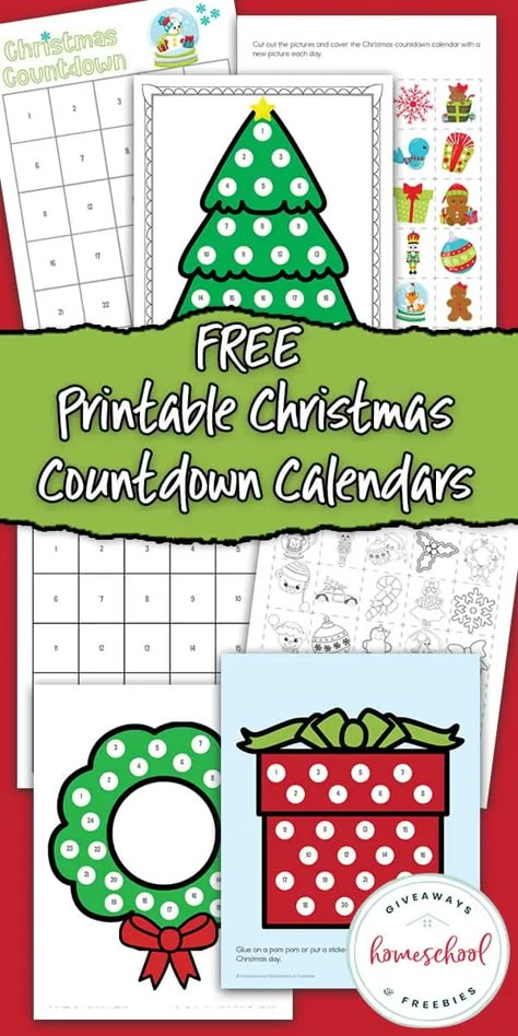 Kids Printable Christmas Countdown Calendar (Any Year) Toddler Christmas Ideas, Christmas Countdown Kids, Christmas Calendar Countdown, Printable Christmas Countdown, Christmas Countdown Crafts, Christmas Countdown Printable, Countdown Calendar Printable, Countdown For Kids, Cool Advent Calendars