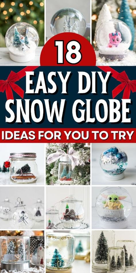 Create your own winter wonderland with these magical DIY snow globe projects. Christmas Ornament Snow Globe, Globe Crafts Diy, Making A Snow Globe, How To Make A Snow Globe Diy, Christmas Globes Diy, How To Make Snow Globes, How To Make A Snow Globe, Diy Snow Globe Ideas, Diy Christmas Snow Globes