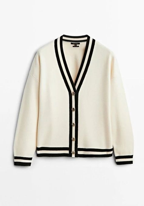 Massimo Dutti Women, Style Cardigan, Knitting Women Sweater, Cardigan Top, White Cardigan, Casual Style Outfits, New Wardrobe, Massimo Dutti, Outfits Casuales