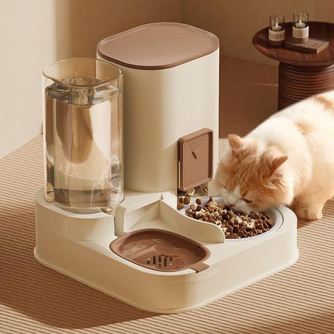 Pet Food Dispenser & Water Dispenser, 2 in 1 Pets Automatic Feeder, Large Capacity Pet Feeding Dispensers for Dog & Cat, Electric Pet Feeder Cat Necessities, Kitten Checklist, Kitten Essentials, Pet Room Decor, Pet Food Dispenser, Niche Chat, Pet Storage, Automatic Cat Feeder, Cat Essentials