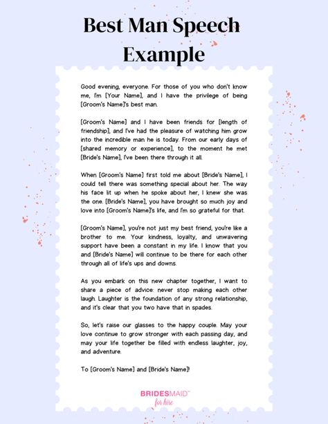 Best Man Speech Examples: 75 Funny and Sentimental Speeches - Bridesmaid For Hire Brother Best Man Speech, Groomsmen Speech, Best Man Speech Examples, Best Man Speech Template, Funny Wedding Toasts, Funny Best Man Speeches, Groomsman Speech, Wedding Speech Examples, Speech Template