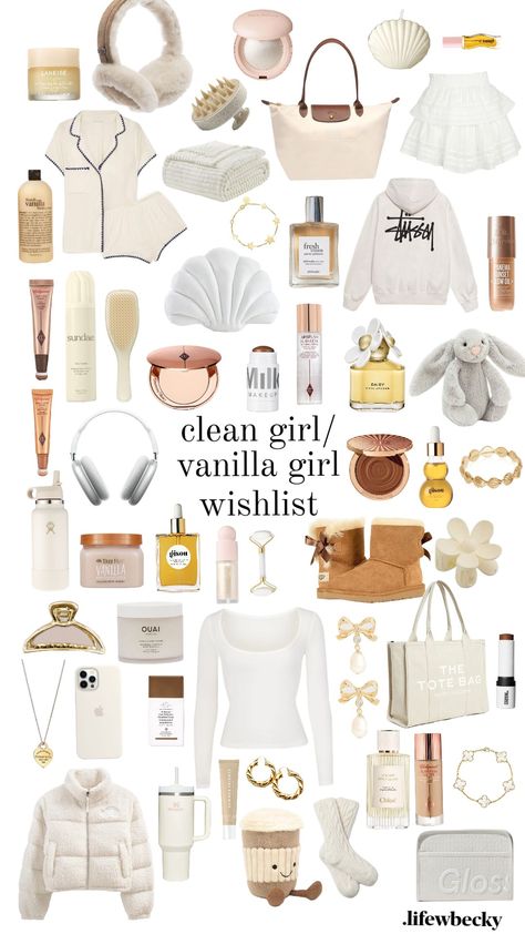 vanilla girl/clean girl wishlist!! #fypshuffle #fyp #shuffleinspo #shufflefyp #shuffle #vanillagirl #vanillagirlaesthetic #wishlistideas #wishlist #birthdaywishlist #cleangirl #cleangirlaesthetic #makemefamous #followme Christmas List Ideas Clean Girl, Clean Girl Wishlist Ideas, Girls Wishlist Ideas, Vanilla Girl Birthday Wishlist, What To Put On Your Wishlist, Wishlist Ideas For Christmas, Expensive Wishlist Ideas, Clean Girl Shein Finds, Christmas Clothing Wishlist