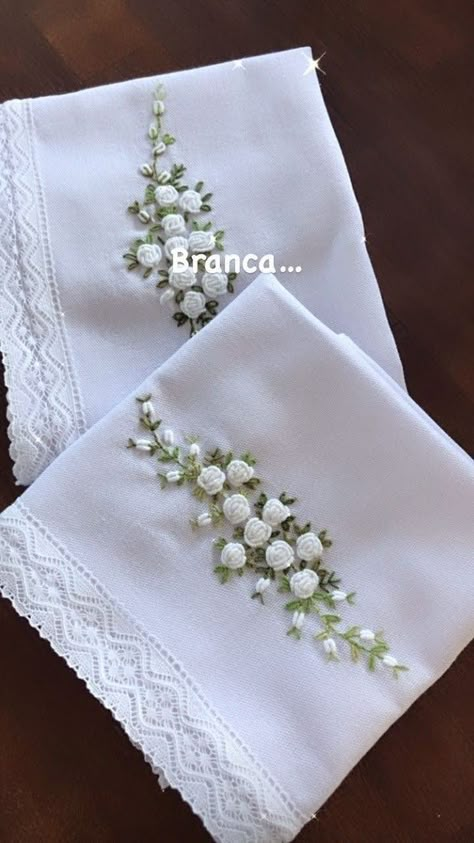 Handkerchief Embroidery Design, Embroidery On Handkerchief, Embroidery Handkerchief, Handkerchief Embroidery, Háčkované Lemy, Sulaman Pita, Basic Hand Embroidery Stitches, Hand Embroidery Patterns Free, Simple Hand Embroidery Patterns