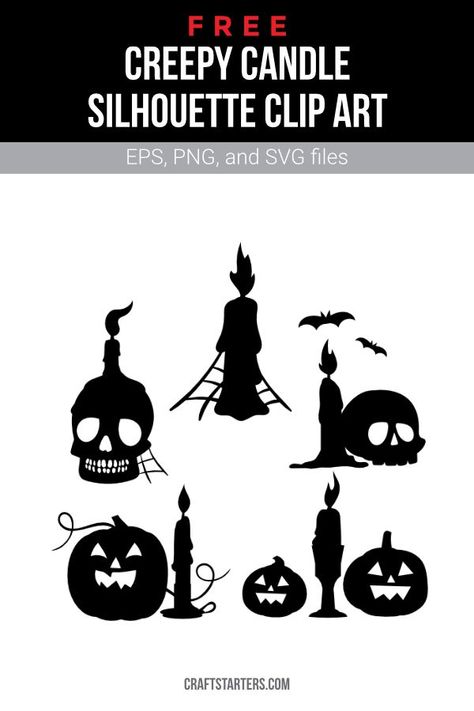 Creepy Candle, Candle Silhouette, Creepy Candles, Samhain Halloween, Adornos Halloween, Stencils Printables, Halloween Silhouettes, Silhouette Clip Art, Silhouette Stencil