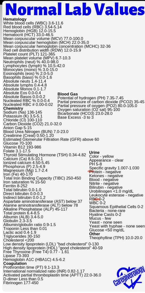 Lab Results Cheat Sheet, Normal Labs Values, Normal Lab Values Nursing Cheat Sheets, Medical Lab Assistant, Lab Test Medical, Normal Values Nursing, Cbc Lab Values, Lab Tubes Cheat Sheet, Normal Lab Values