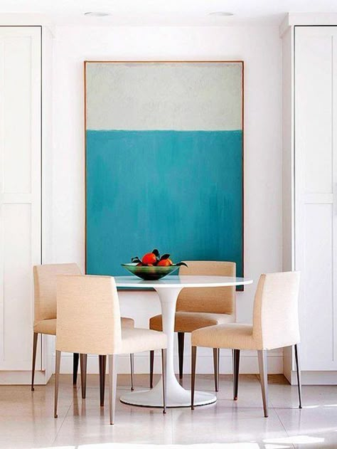 Big Appetite : 20 Dining Rooms With Large Scale Art Large Scale Art, Diy Wand, Big Wall Art, Dining Room Art, Beautiful Dining Rooms, Design Blogs, Oversized Art, Diy Artwork, Hur Man Målar