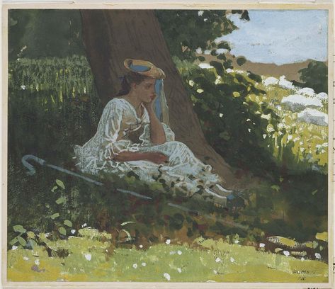 winslow homer, 1878 | opaque watercolour over graphite pencil on paper | 17.8x21 | museum of fine arts, boston Homer Paintings, Winslow Homer Paintings, Homer Winslow, Johnson Wax, Student Reference, Master Studies, Kimberly Clark, Natural Wood Texture, American Landscape