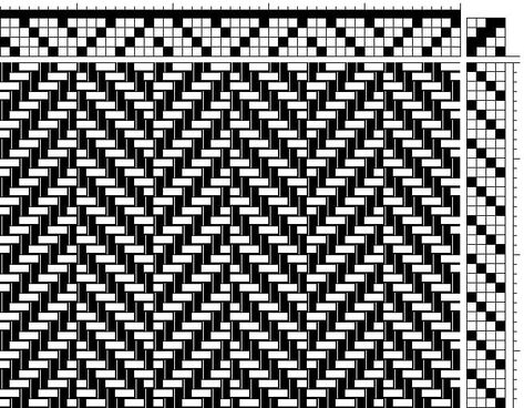 Herringbone Weaving Draft, Weaving Patterns Loom, Weaving Patterns Design, Twill Pattern, Weaving Loom Diy, Celtic Weave, Rigid Heddle Weaving, Weaving Drafts, Tablet Weaving